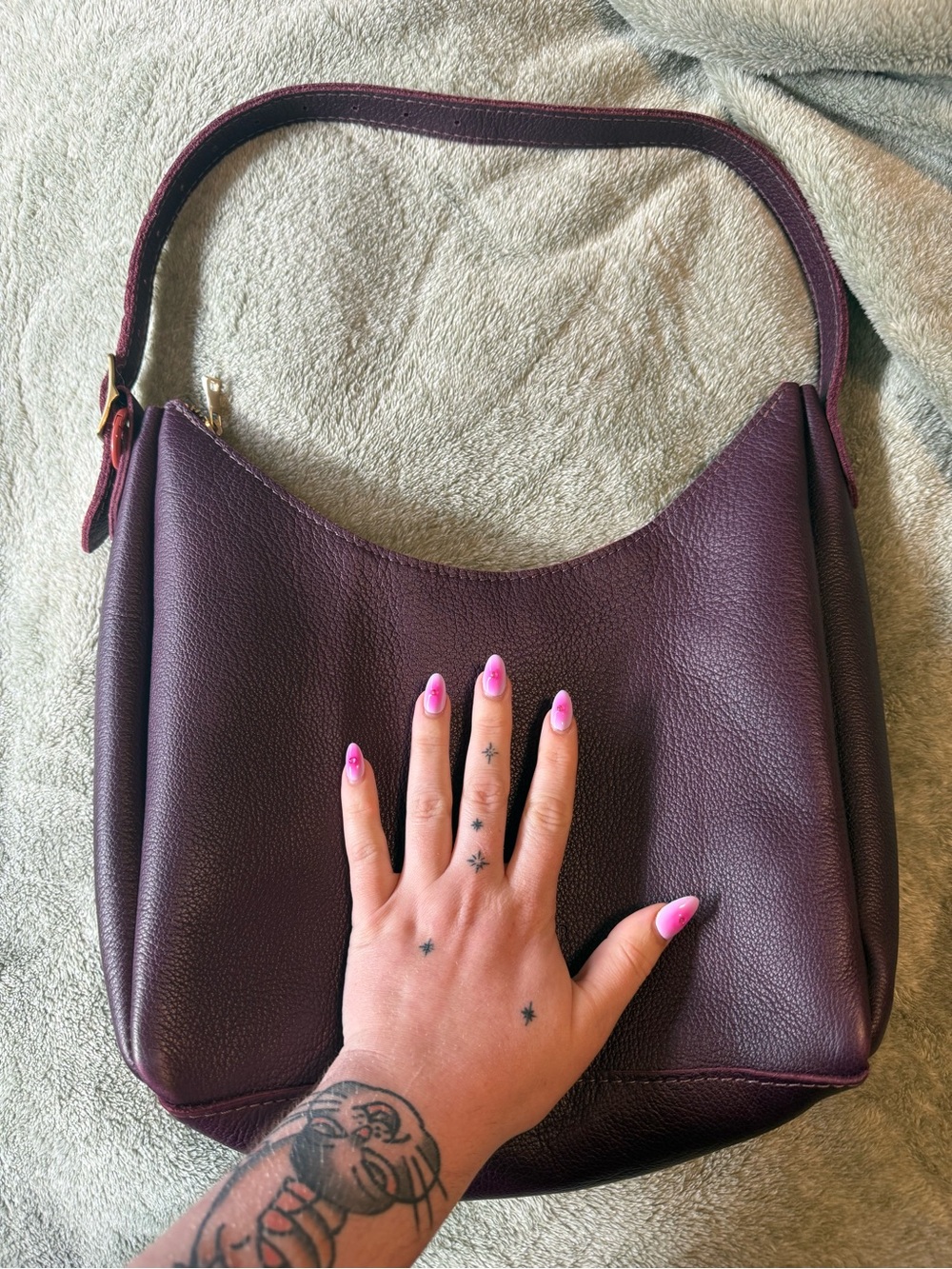 Portland Leather Goods Medium Aspen Shoulder bag in Plum - Picture 3 of 4